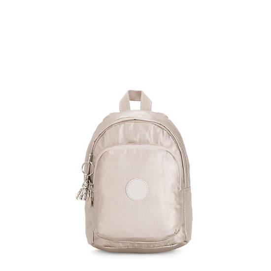 Kipling Delia Compact Metallic Convertible Sırt Çantaları Bej Rengi | TR 1657TC